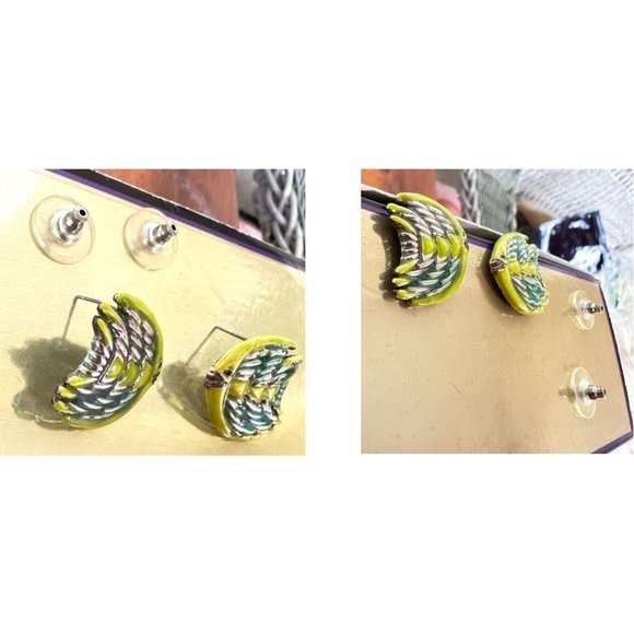 Vintage Fish Earrings Pierced Blowfish Tropical Islands Beach Vacation C… - Picture 11 of 12